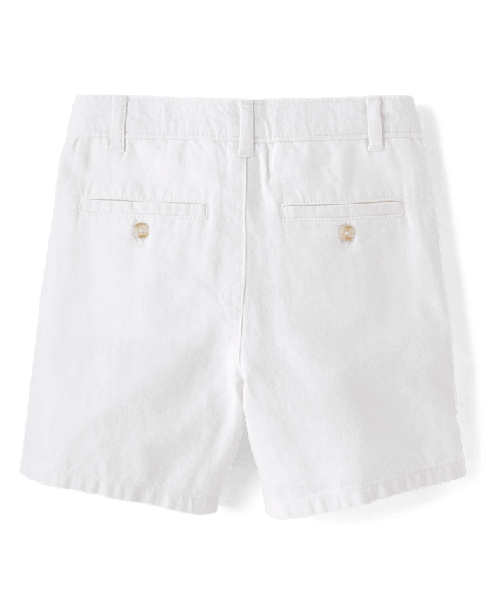 Boys Linen-Blend Chino Shorts