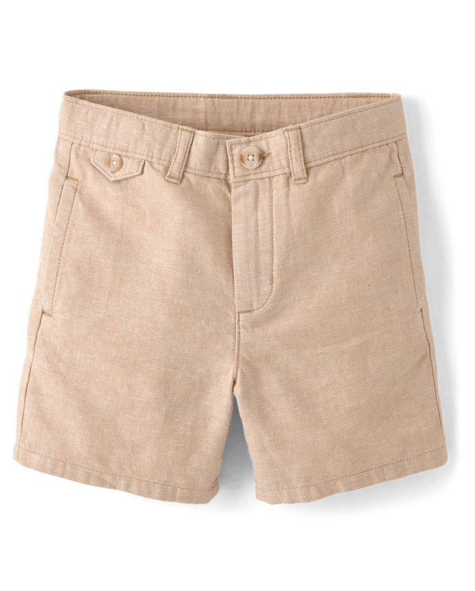 Boys Linen-Blend Chino Shorts