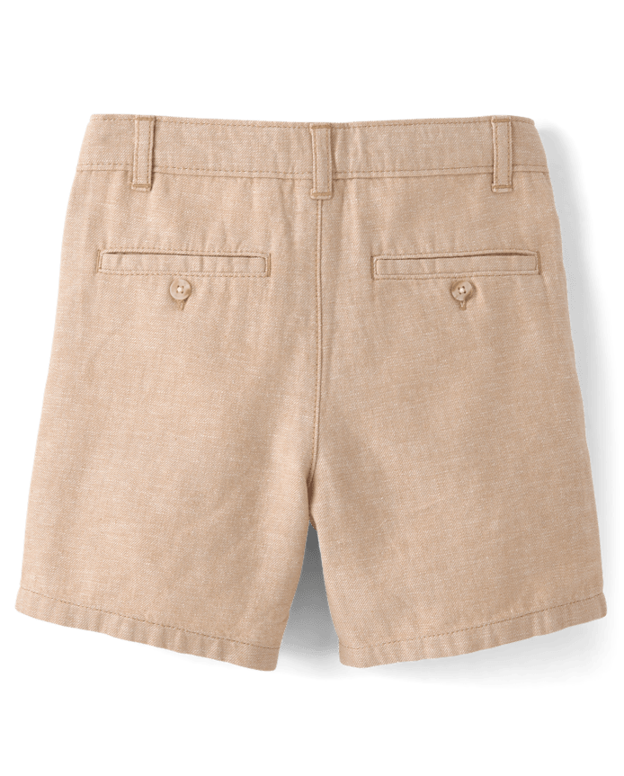 Boys Linen-Blend Chino Shorts