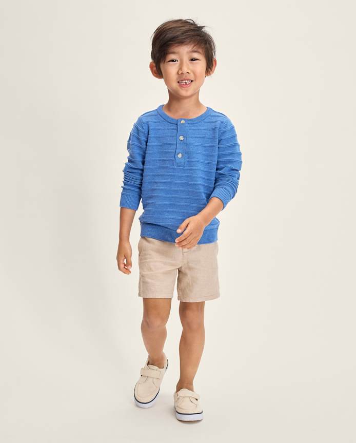 Boys Linen-Blend Chino Shorts