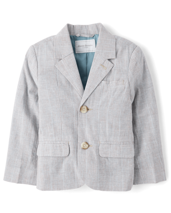 Boys Striped Linen-Blend Blazer - Special Occasions