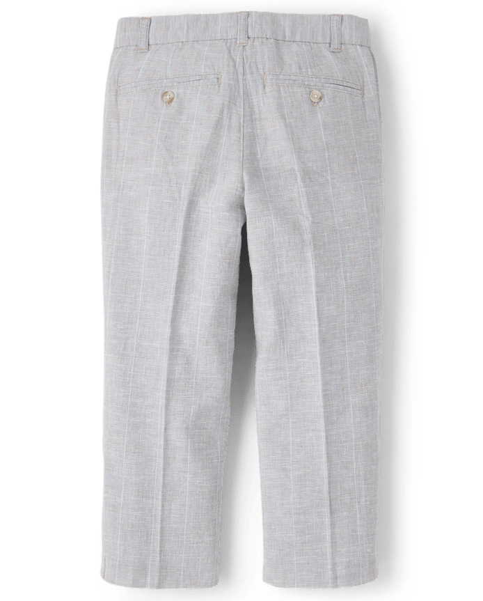 Boys Striped Linen Blend Dress Pants - Special Occasions