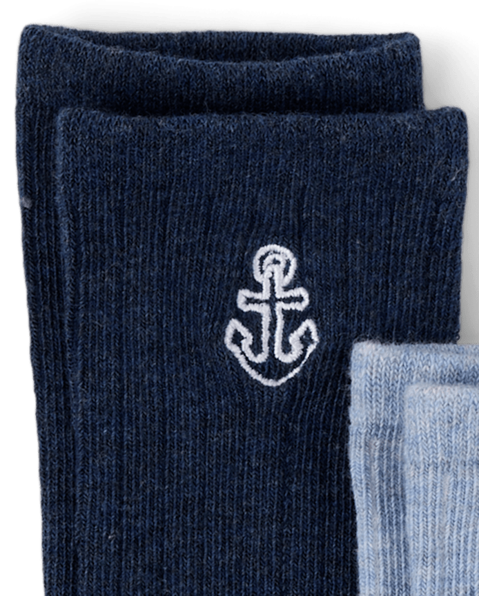Boys Embroidered Bunny Crew Socks 3-Pack - Enchanted Garden