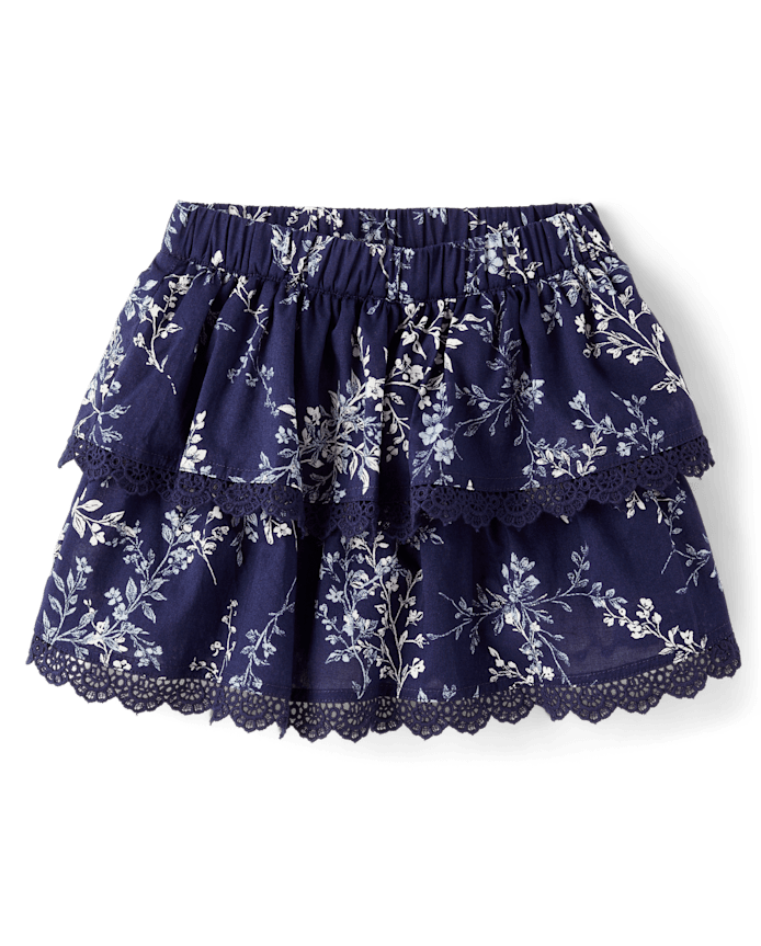 Girls Floral Tiered Skort - Driftwood Bay