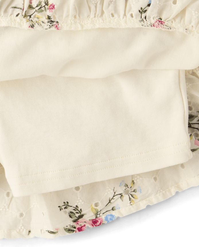 Girls Floral Eyelet Tiered Skort - Enchanted Garden