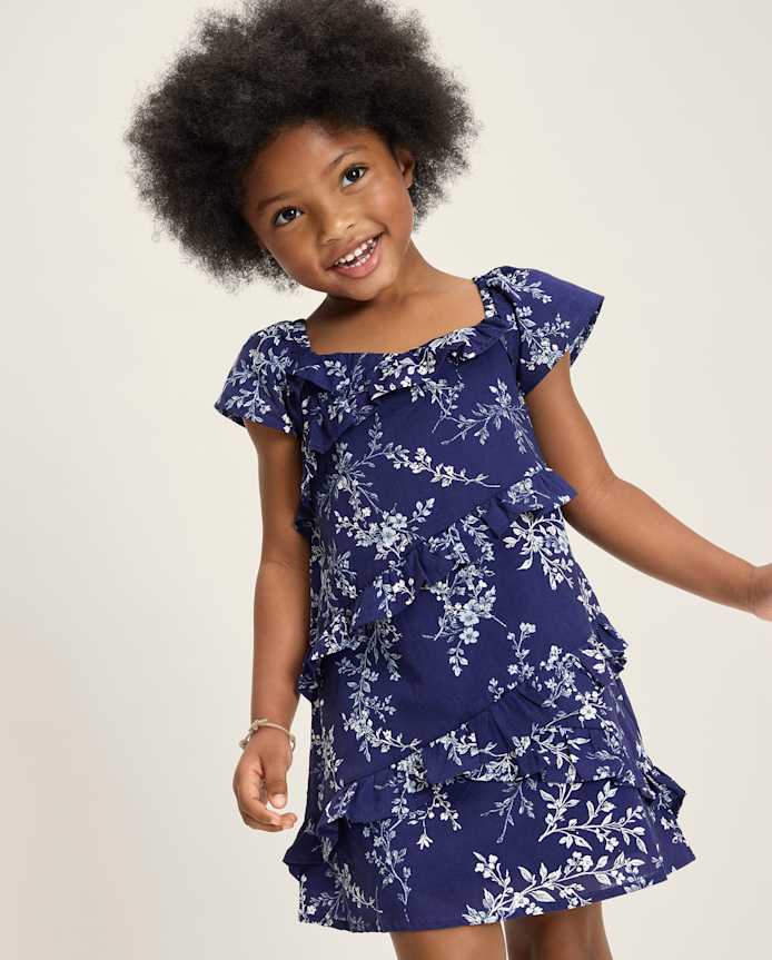Girls Floral Ruffle Dress - Driftwood Bay