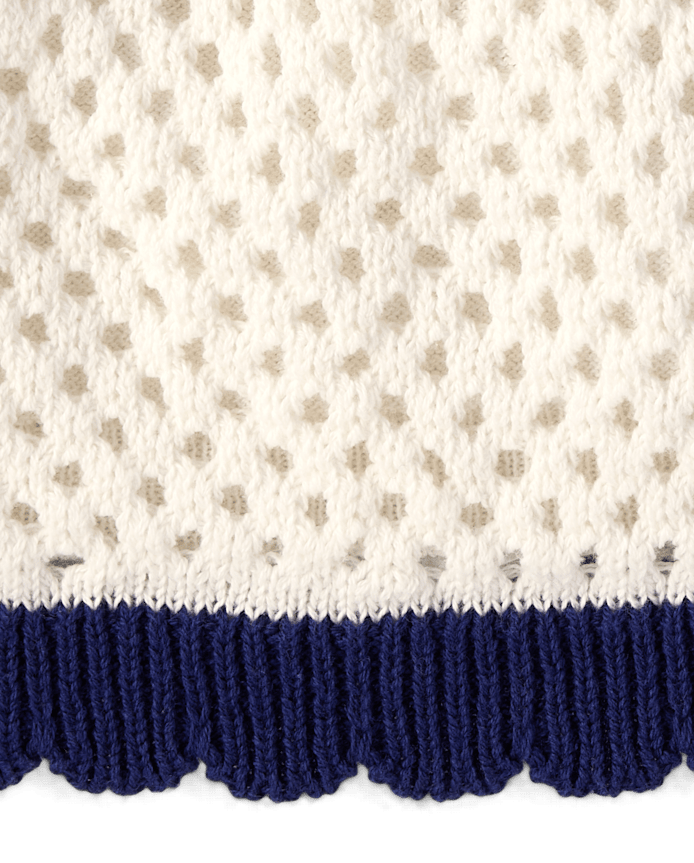 Girls Striped Crochet Sweater Dress - Driftwood Bay