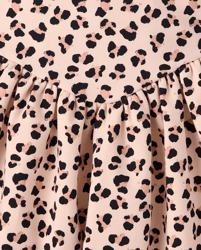 Girls Bow Leopard Ponte Bubble Dress - Petit Paris