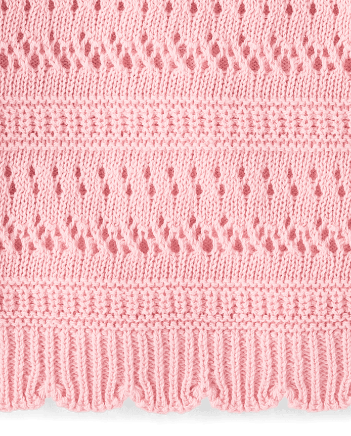 Girls Scalloped Linen-Blend Pointelle Sweater