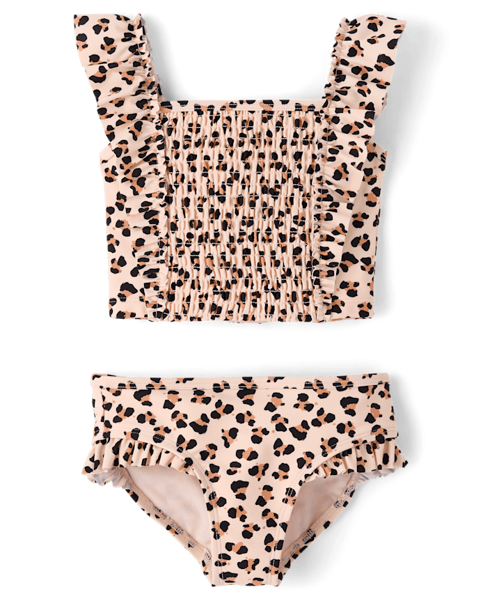 Girls Leopard Flutter Tankini Swimsuit - Swim Shop