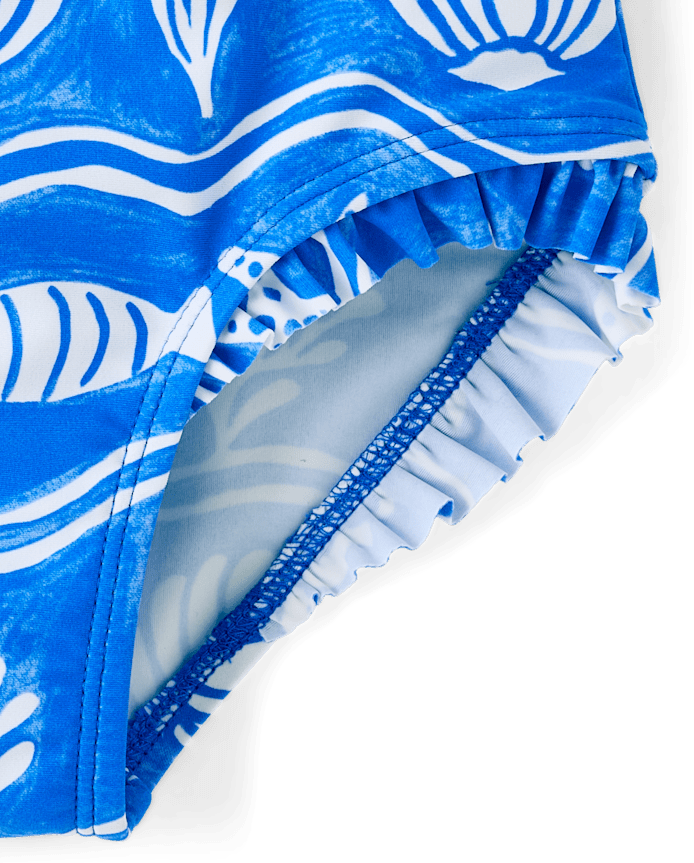 Girls Sea Creature Fairisle Rashguard One Piece Swimsuit - Swim Shop