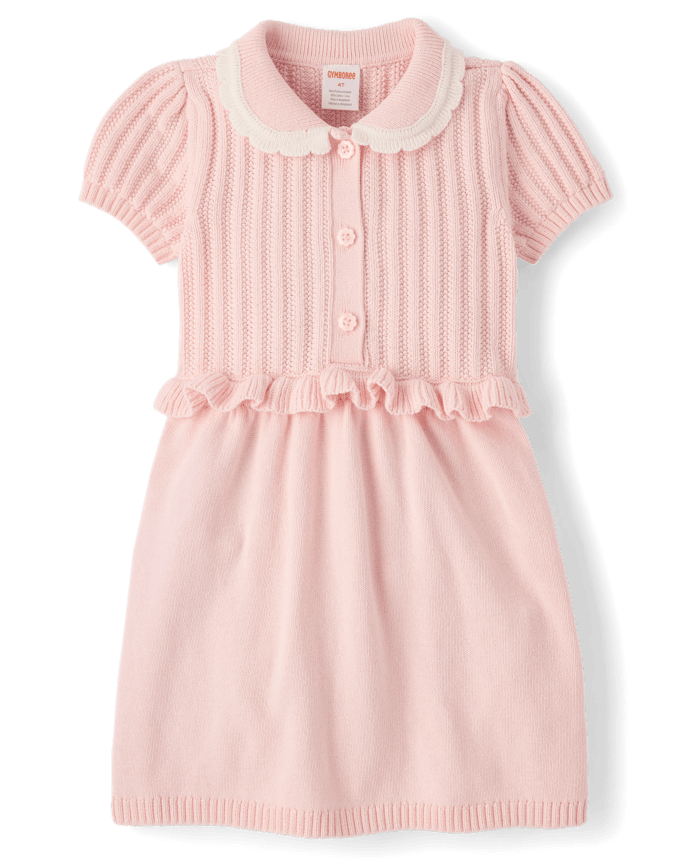 Girls Stitched Peter Pan Sweater Dress - Enchanted Garden