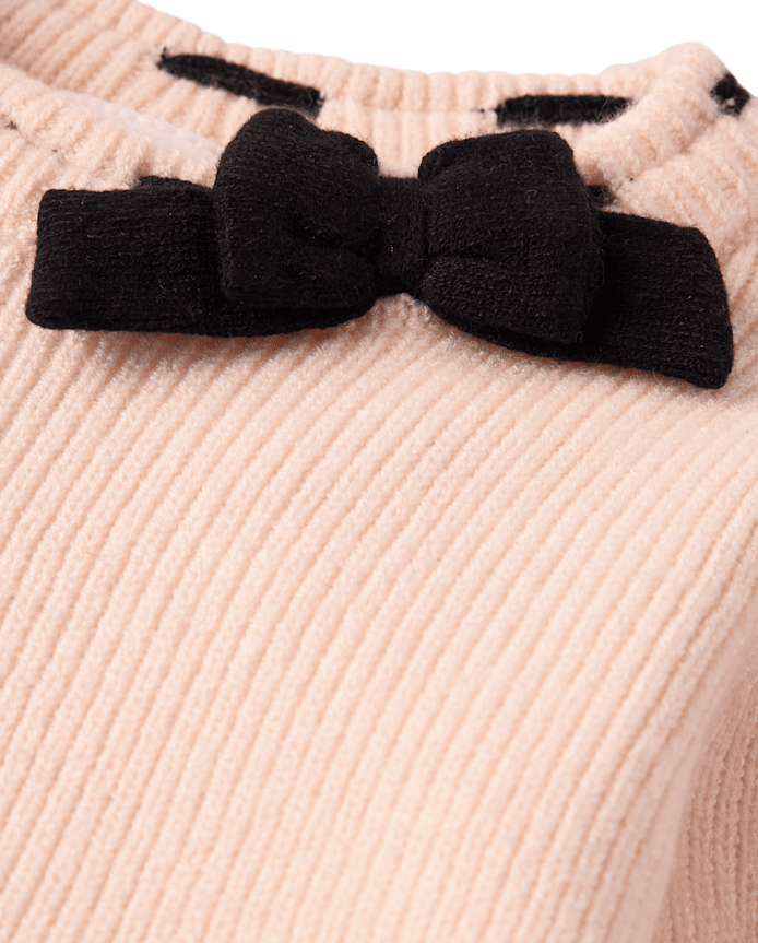 Baby Girls Bow Peplum Sweater 2-Piece Outfit Set