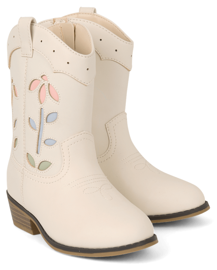 Girls Floral Cowgirl Boots - Driftwood Bay