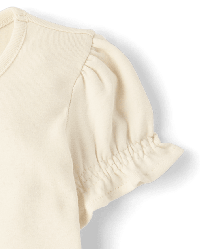 Girls Embroidered Puff Sleeve Top - Enchanted Garden