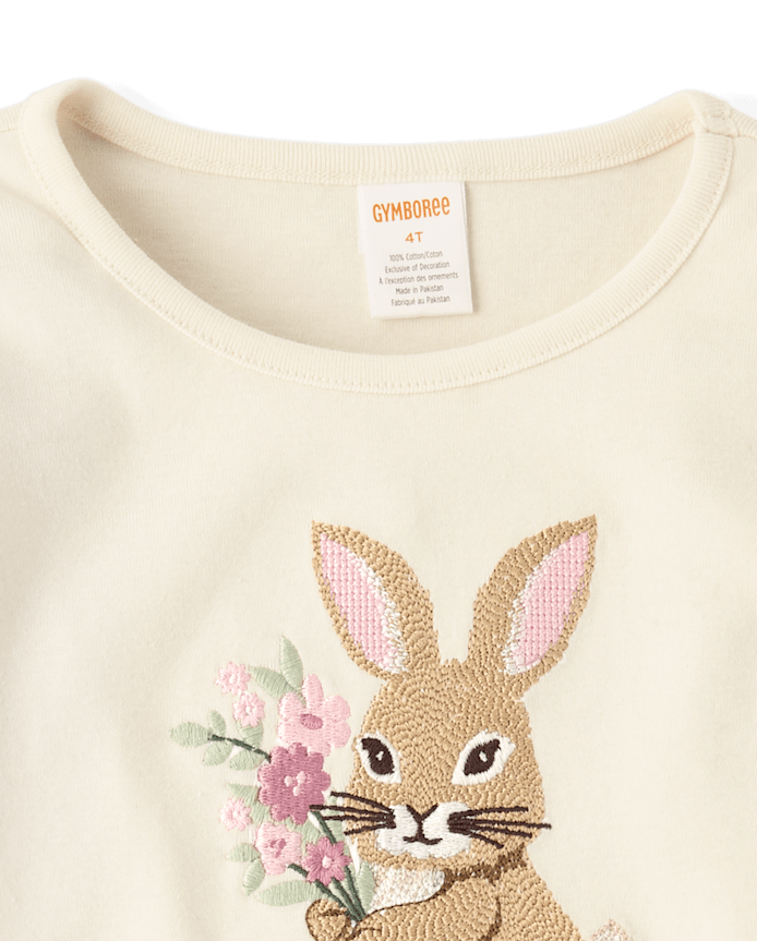 Girls Embroidered Puff Sleeve Top - Enchanted Garden