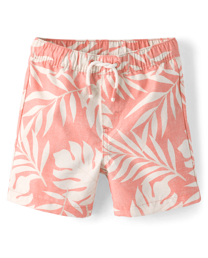 Boys Tropical Leaf Swim Trunks - Shop