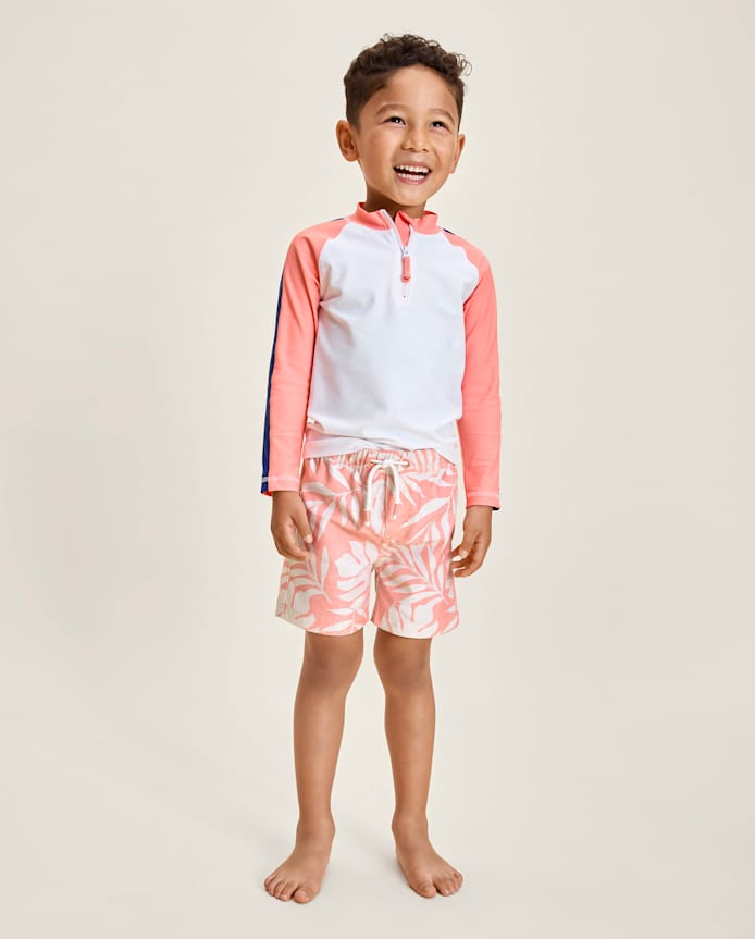 Boys Tropical Leaf Swim Trunks - Shop