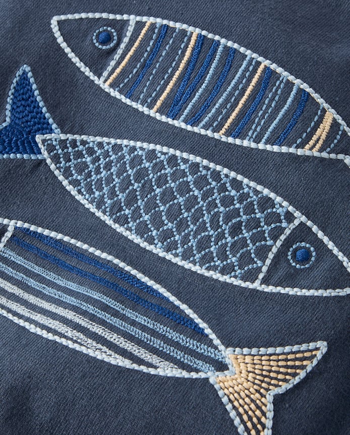 Boys Embroidered Fish Layered Top - Driftwood Bay