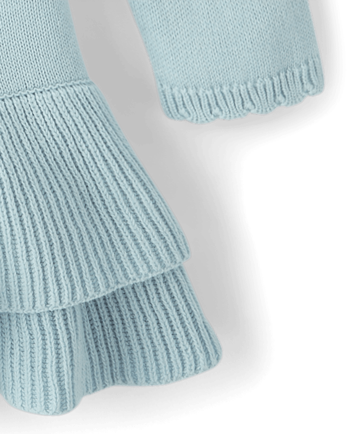 Girls Crochet Floral Drop Waist Tiered Sweater Dress - Driftwood Bay