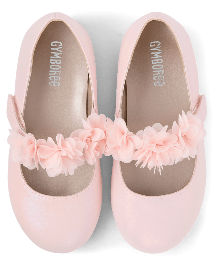 Girls Shimmer Floral Ballet Flats - Enchanted Garden