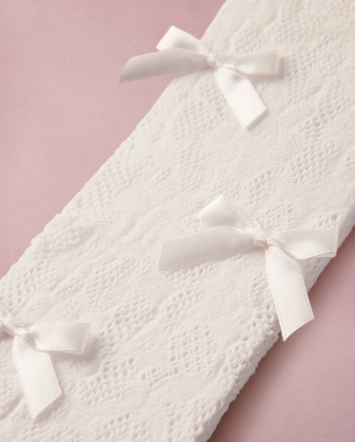 Girls Bow Lace Microfiber Tights - Marchesa Mini x Gymboree