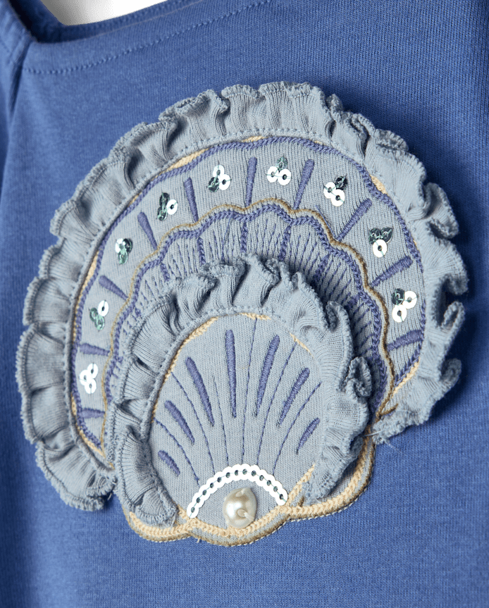 Girls Embroidered Floral Puff Sleeve Top - Driftwood Bay