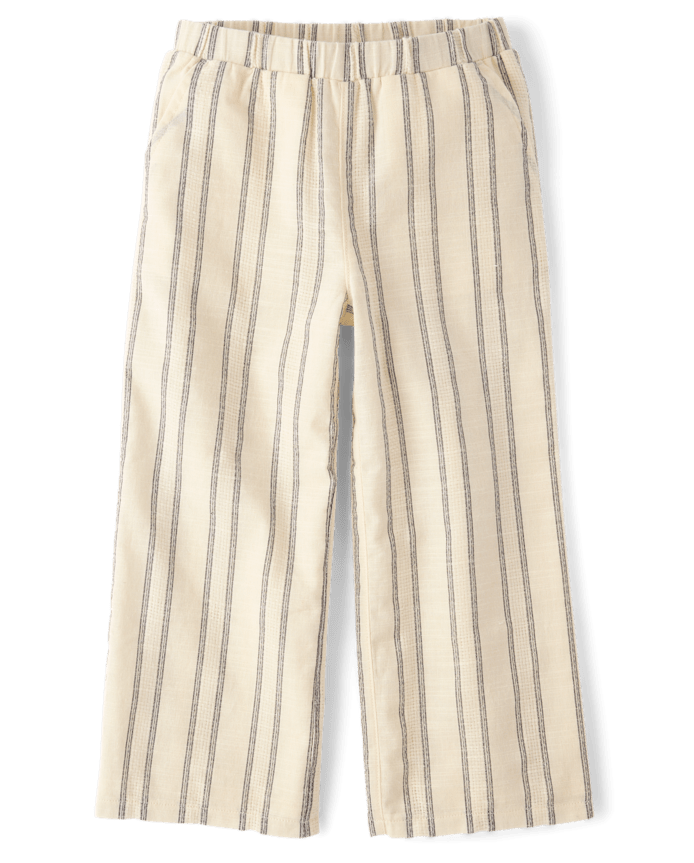 Girls Striped Textured Pull On Pants - Driftwood Bay