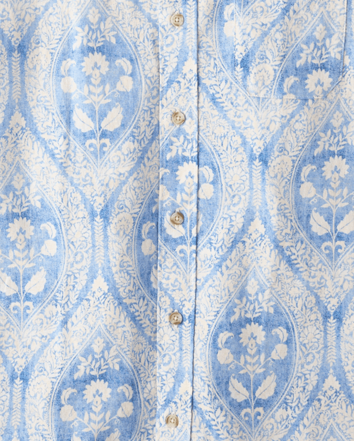 Mens Matching Family Paisley Linen-Blend Button Up Shirt - Linen Edit