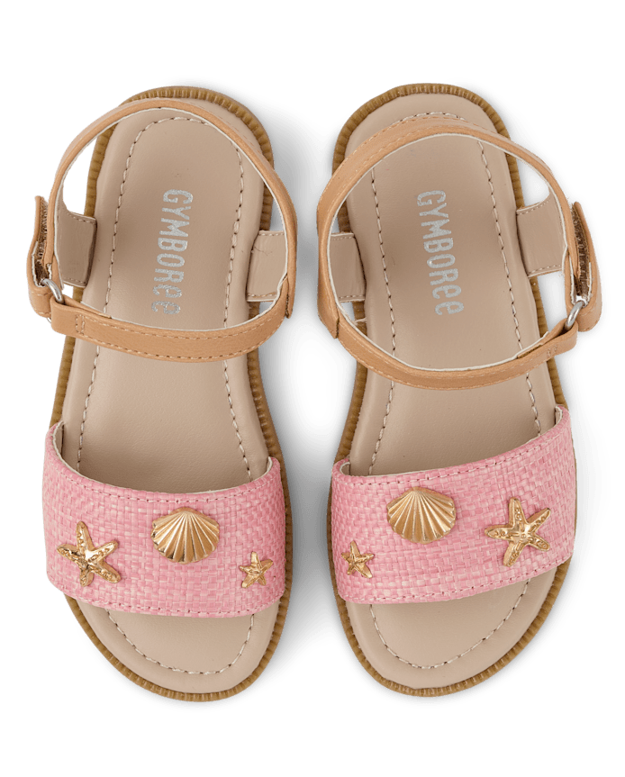 Girls Starfish Raffia Sandals - Driftwood Bay