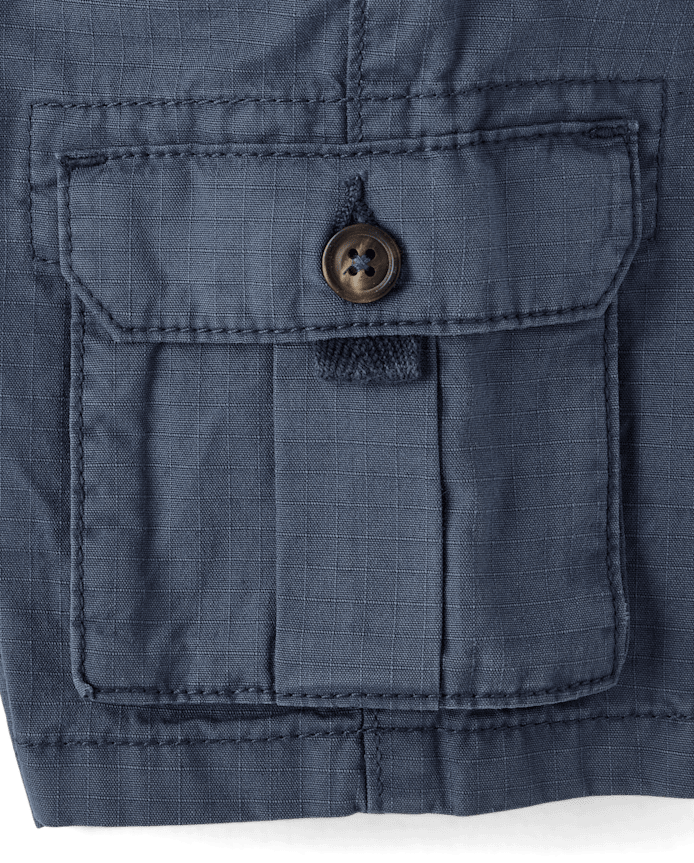 Boys Garment Dyed Ripstop Pull On Cargo Shorts - Driftwood Bay