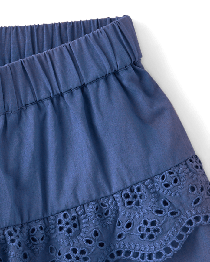 Girls Embroidered Eyelet Tiered Skort - Driftwood Bay