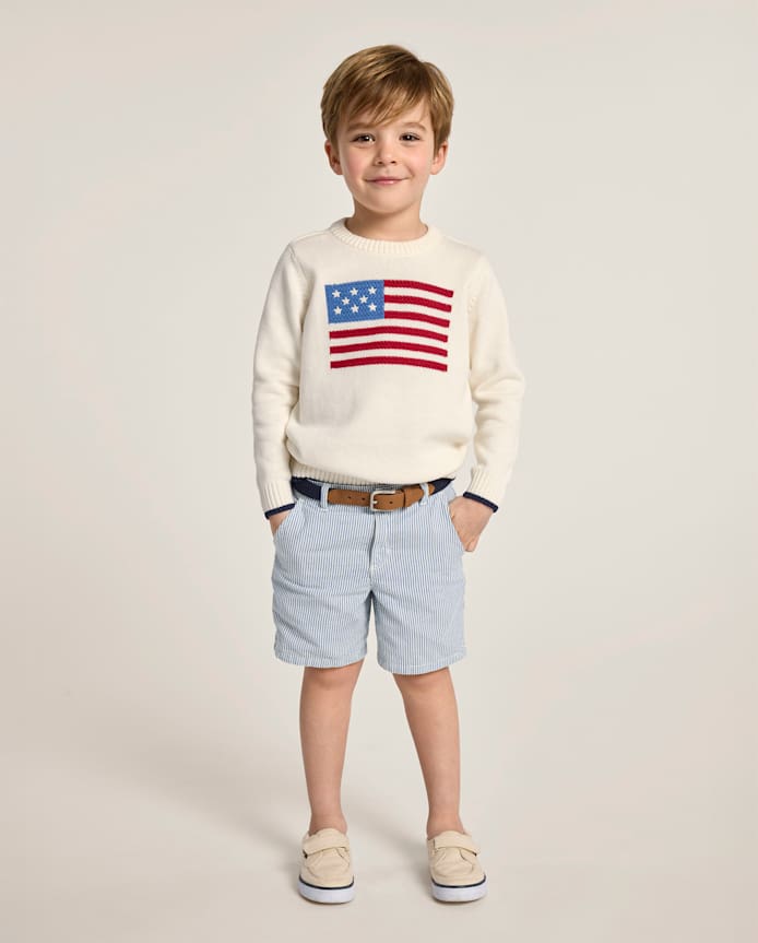 Boys Seersucker Chino Shorts - Nantucket Charm