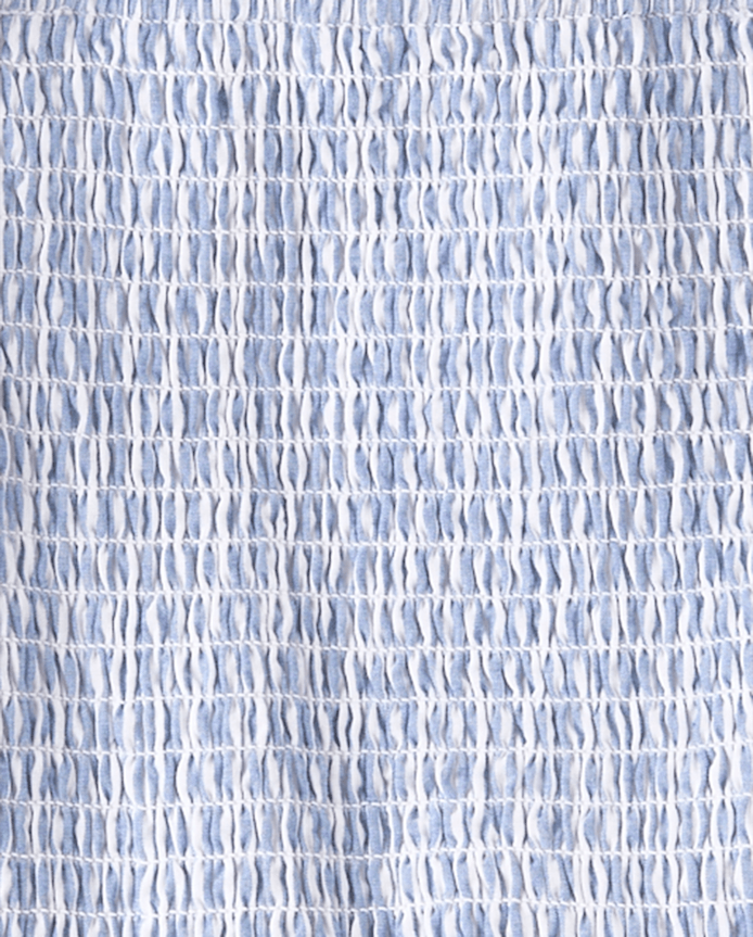 Girls Striped Embroidered Eyelet Bow Shoulder Dress - Driftwood Bay