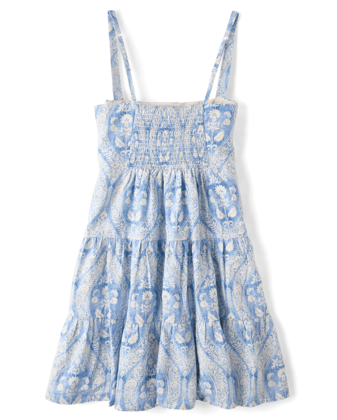 Womens Mommy And Me Paisley Linen-Blend Tiered Dress - Linen Edit
