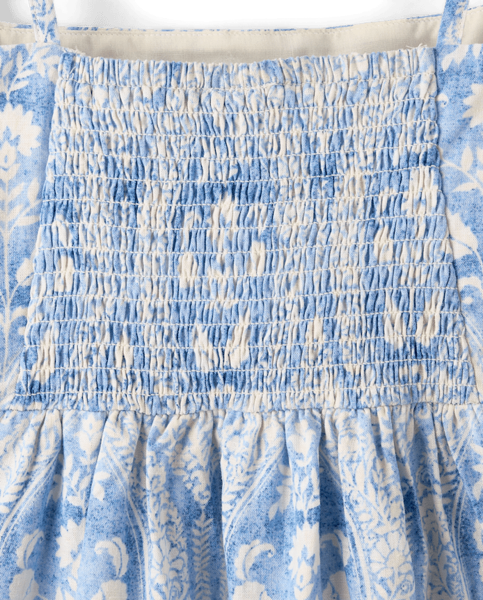 Womens Mommy And Me Paisley Linen-Blend Tiered Dress - Linen Edit