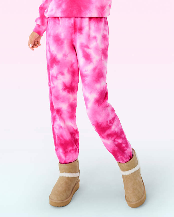Tween Girls Tie Dye Fleece Jogger Pants