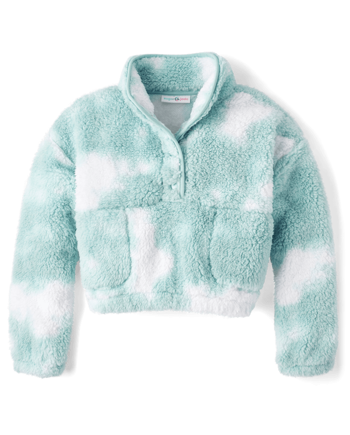 Tween Girls Sherpa Half Snap Pullover