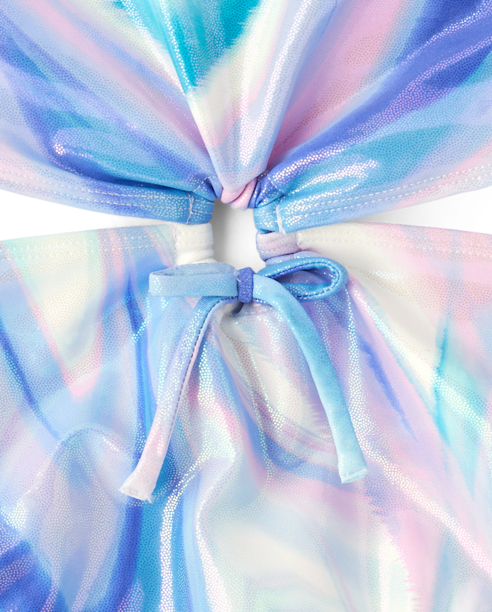 Tween Girls Print Cut Out One Piece Swimsuit