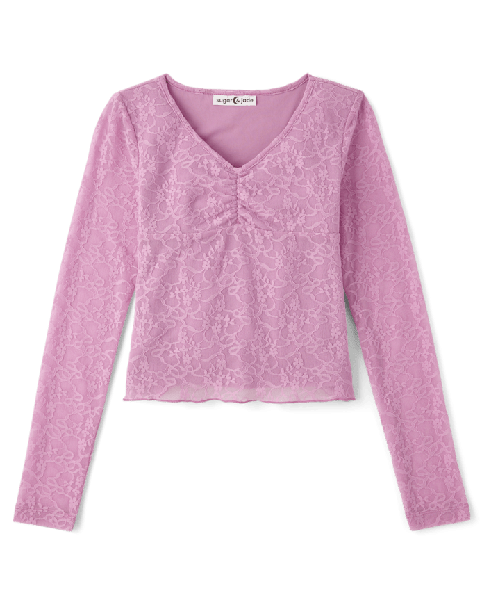 Tween Girls Stretch Lace Top
