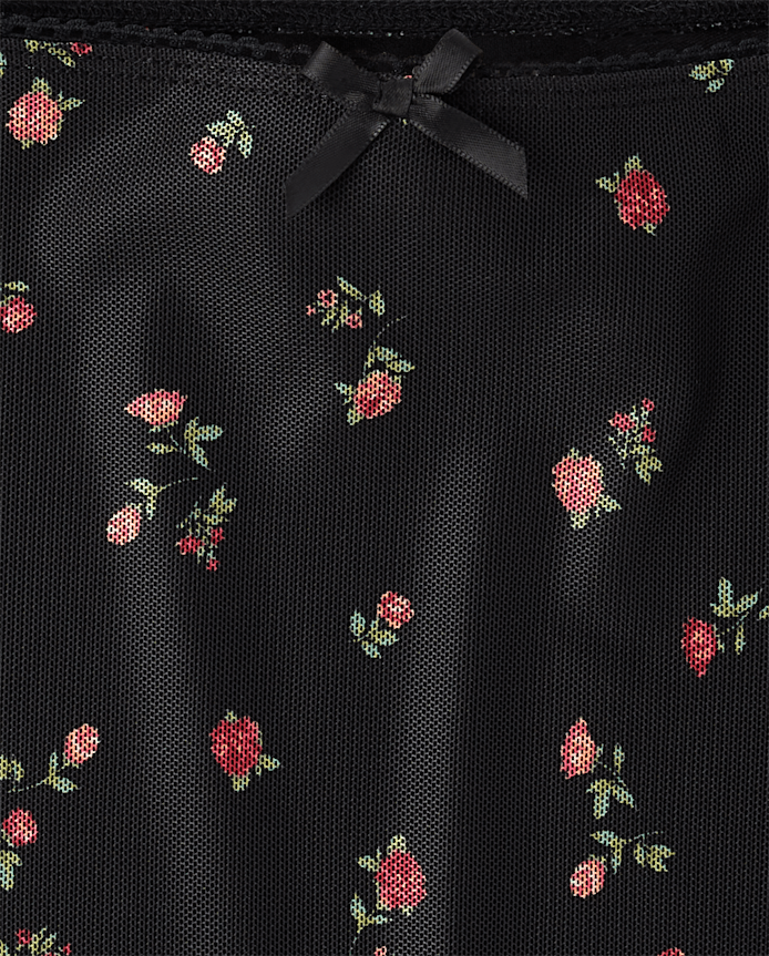 Tween Girls Floral Mesh Maxi Skirt