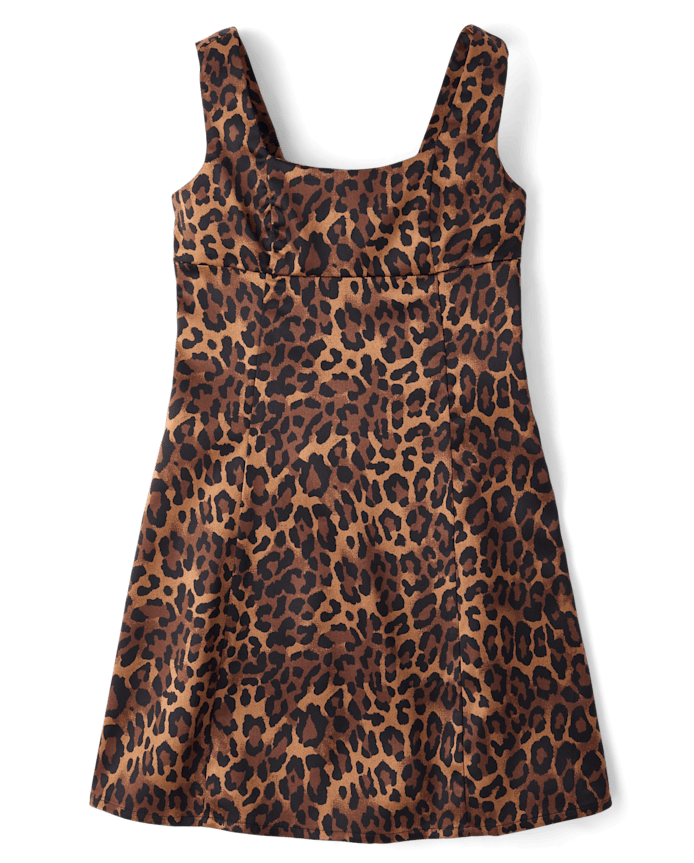 Tween Girls Leopard Satin Dress