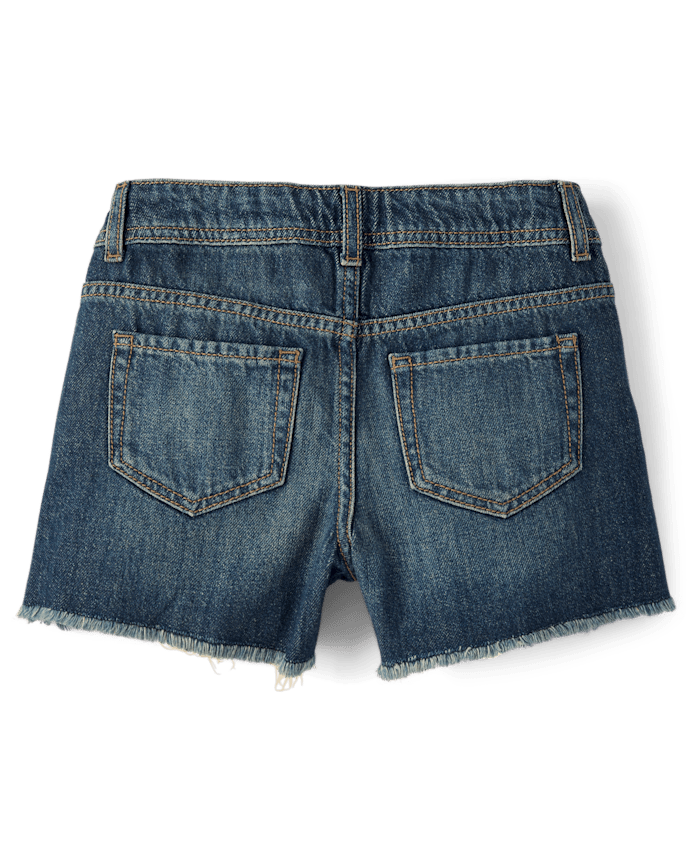 Tween Girls Ripped Shortie Jean Shorts