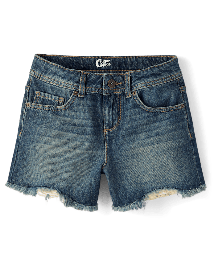 Tween Girls Ripped Shortie Jean Shorts