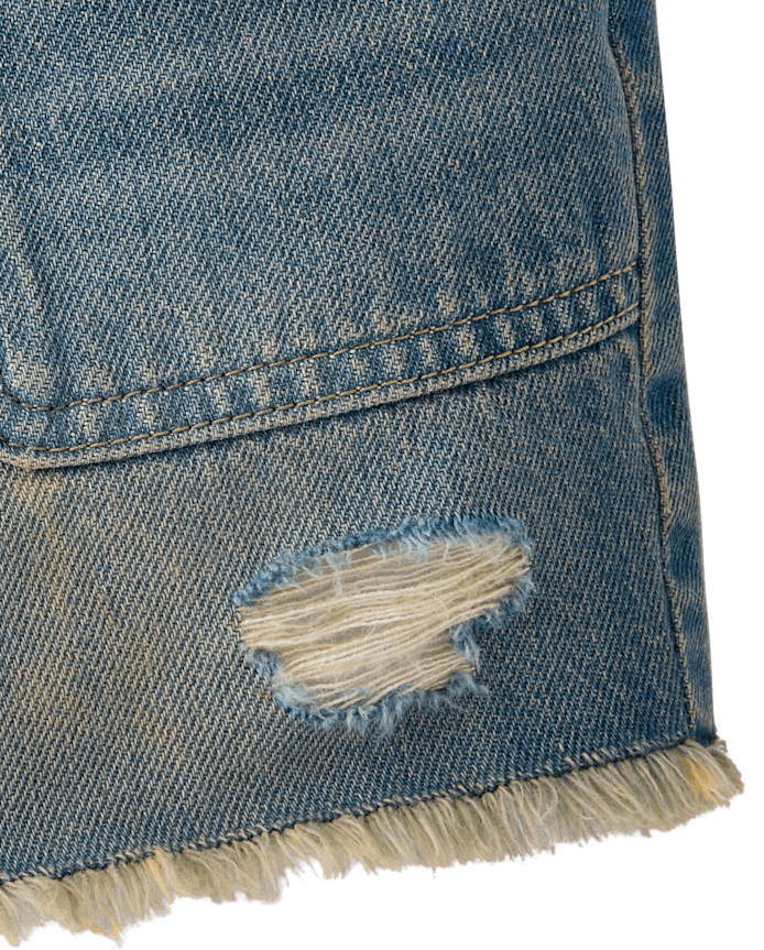 Tween Girls Ripped Relaxed Midi Jean Shorts