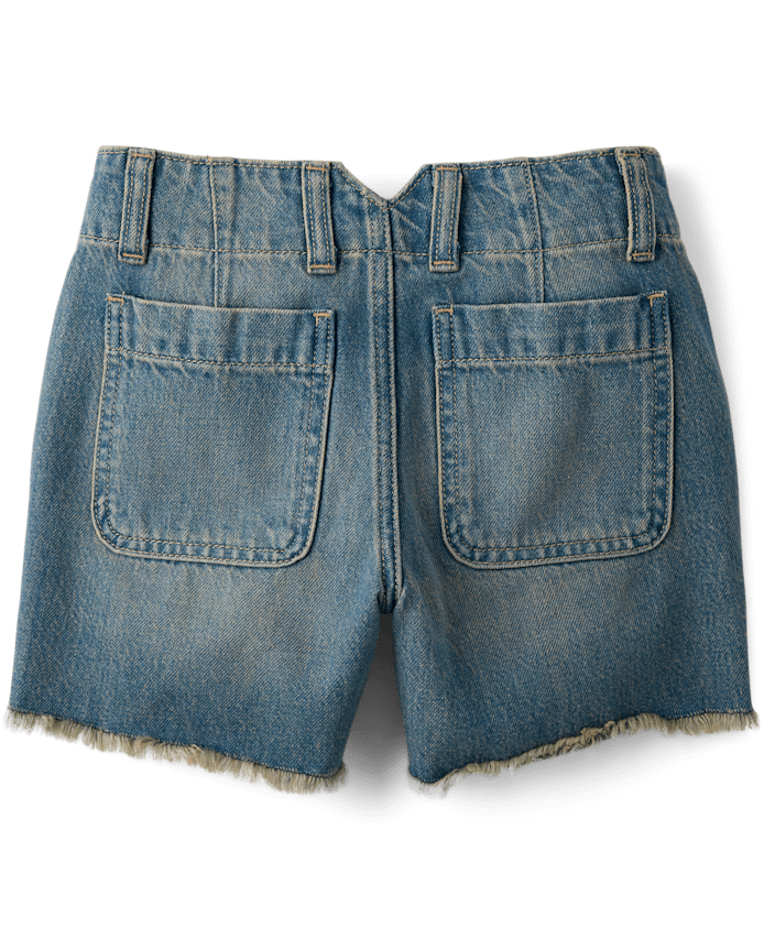 Tween Girls Ripped Relaxed Midi Jean Shorts