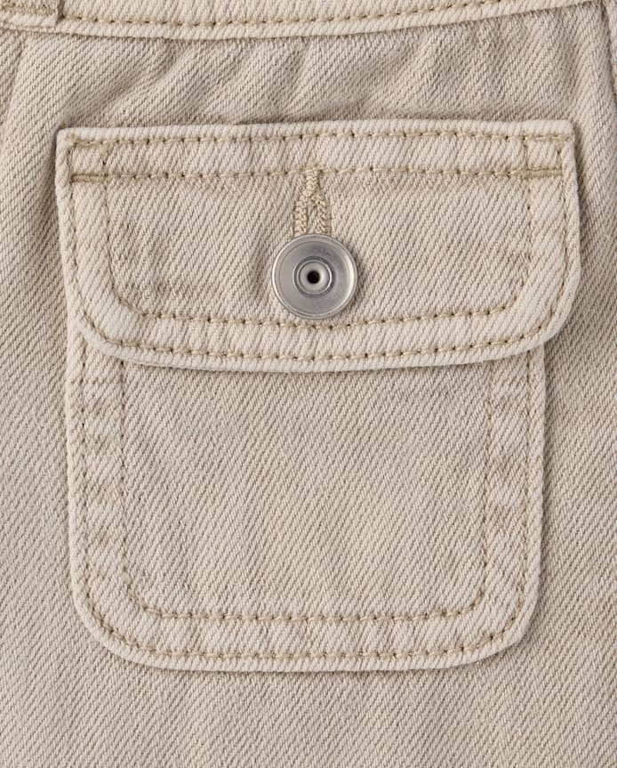 Tween Girls Garment Dyed Pleated Denim Cargo Skort