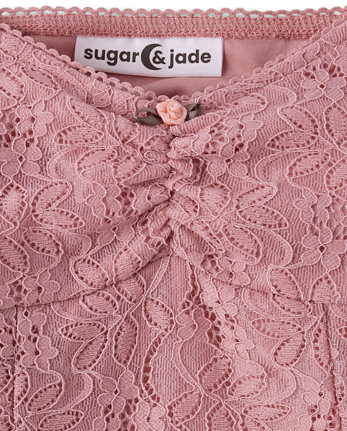 Tween Girls Floral Lace Mini Dress