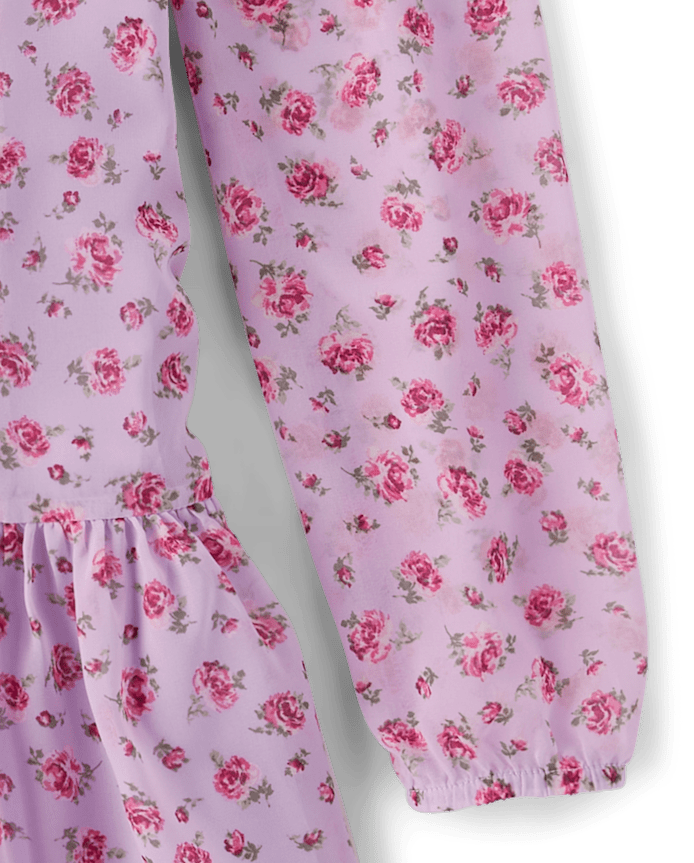 Tween Girls Floral Button Front Dress