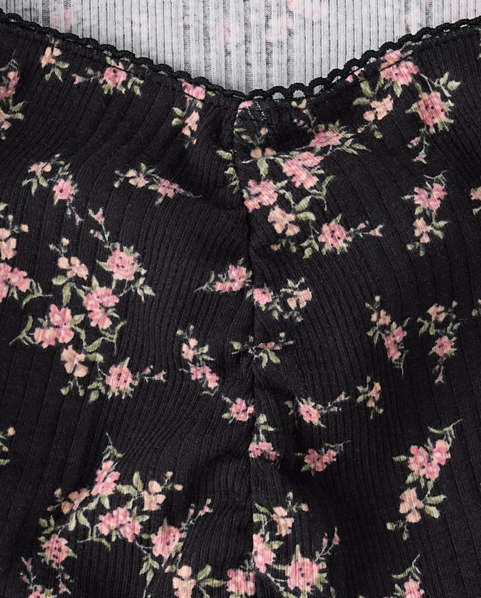 Tween Girls Floral Cinched Split Front Top